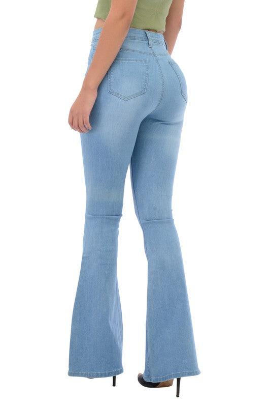 High waist stretch bell bottom jeans BC003-Jeans-Lover Brand-RK Collections Boutique