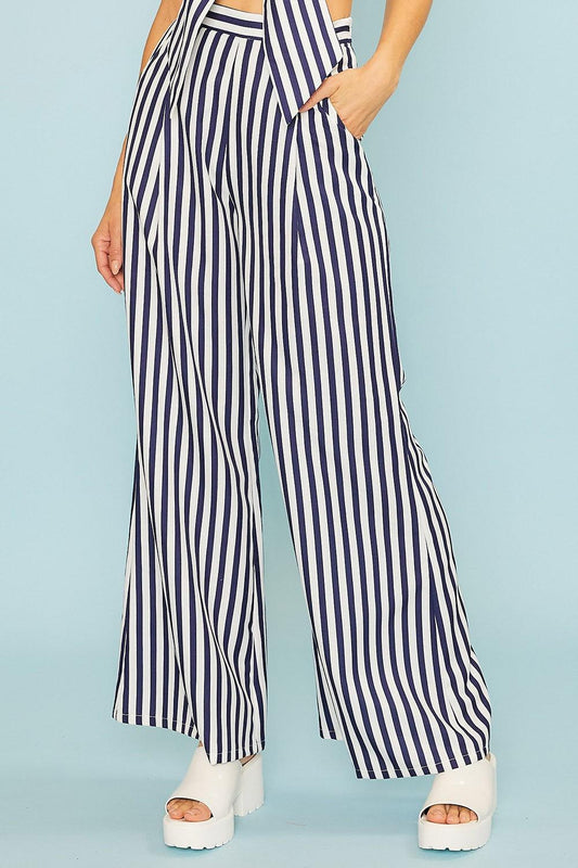 vertical stripe wide leg pants - tarpiniangroup