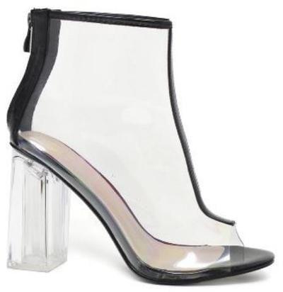 Clear bootie cheap heels