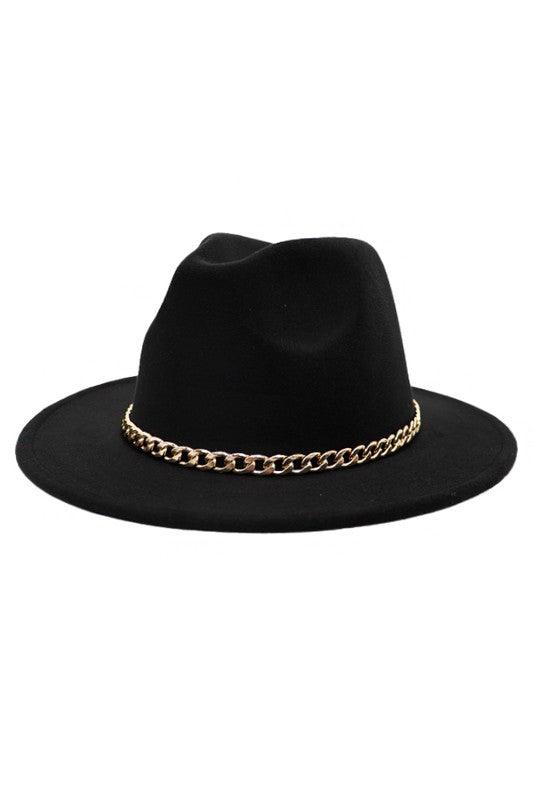 gold chain band rancher felt hat - tikolighting