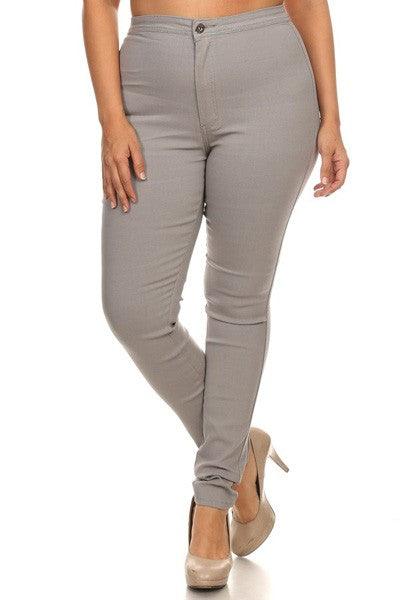 GP2101 PLUS high waist stretch skinny jeans - tikolighting