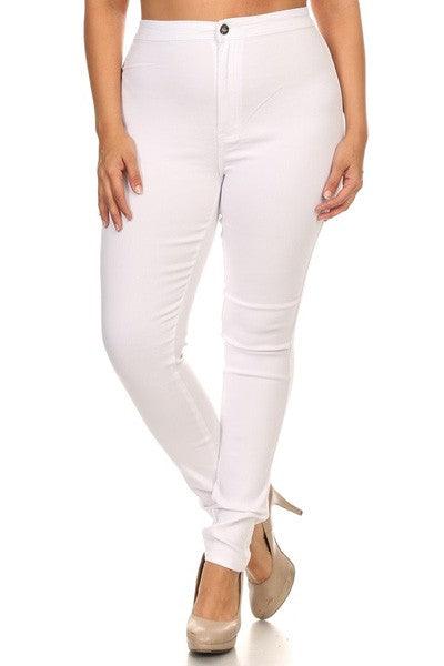 GP2101 PLUS high waist stretch skinny jeans - tikolighting