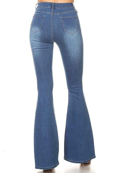 High waist stretch bell bottom jeans-Jeans-JC & JQ-tikolighting