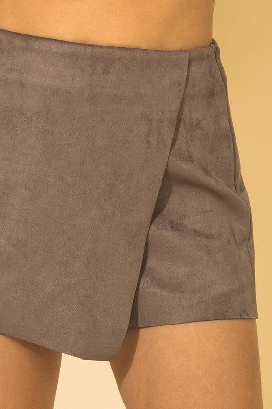 high waist faux suede skort - RK Collections Boutique