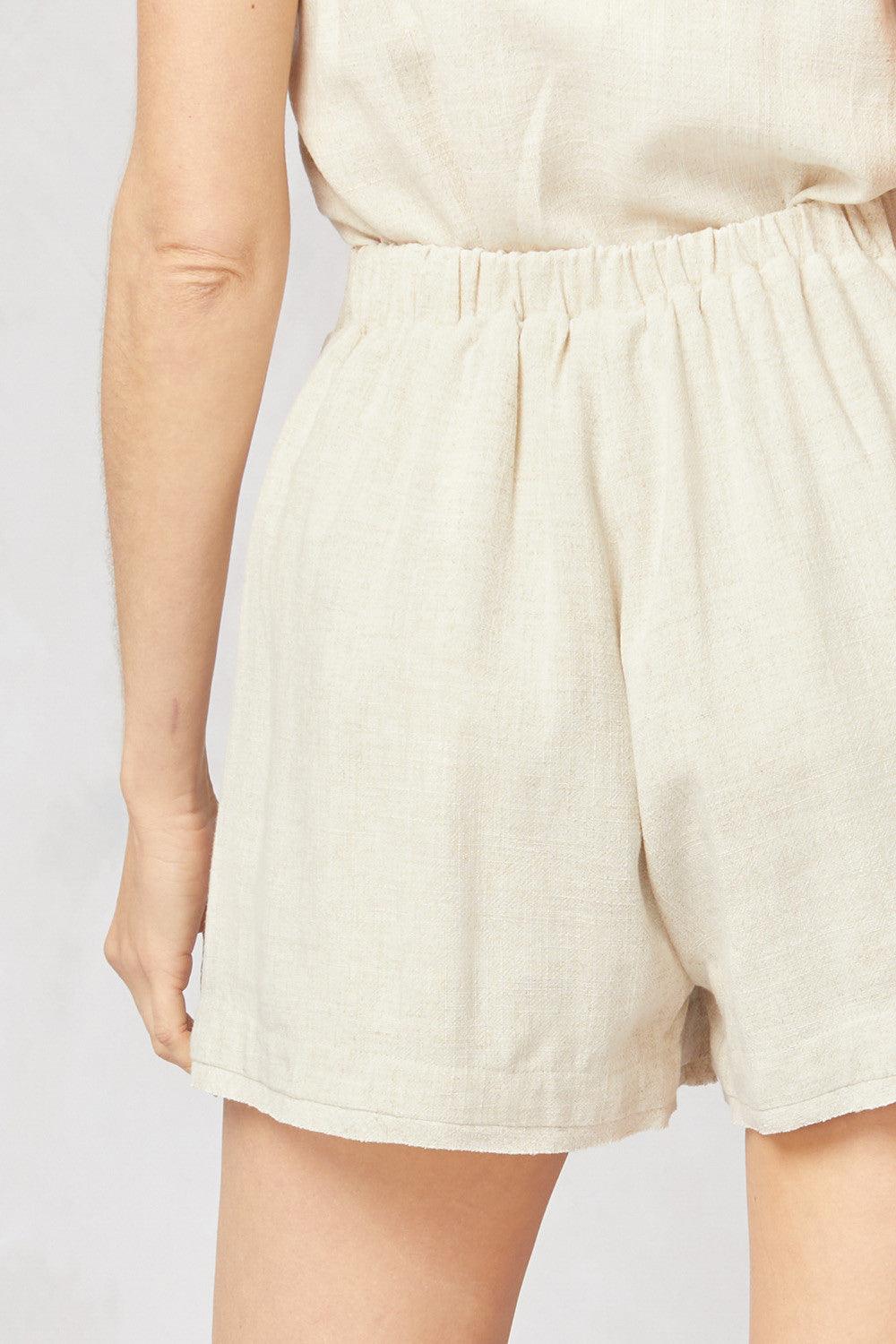 Linen high waisted skort-Shorts-Entro-tikolighting