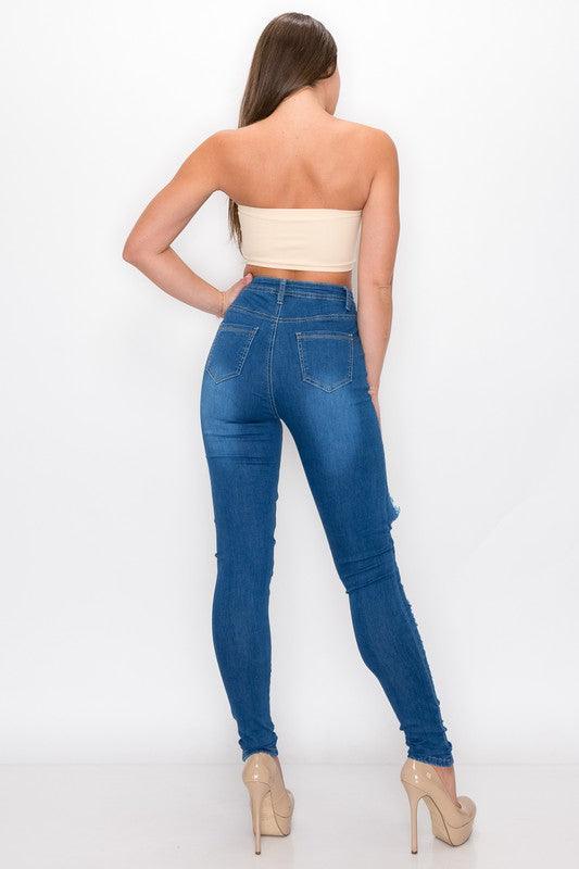 high waist distressed skinny jean LO165-Jeans-Lover Brand-tikolighting
