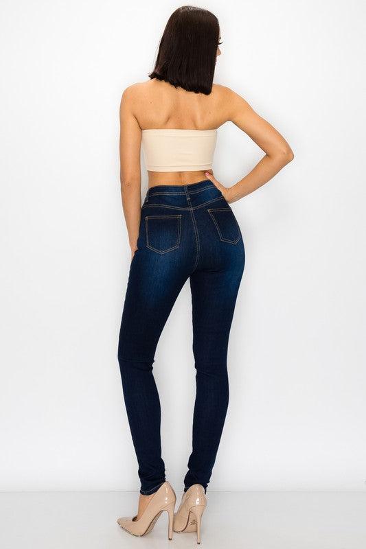 High waist stretch ripped skinny jeans LO-180-Jeans-Lover Brand-tikolighting