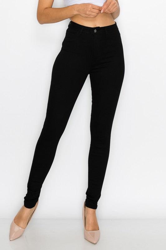 LV-126 BLACK high waist skinny jeans - tikolighting
