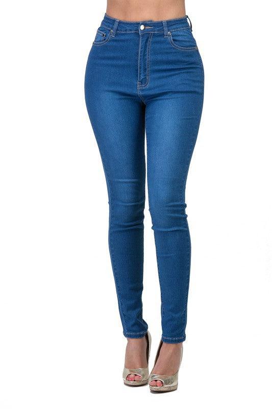high waist skinny jeans LV-126-Jeans-Lover Brand-Mid Wash-LV-126-16-tikolighting