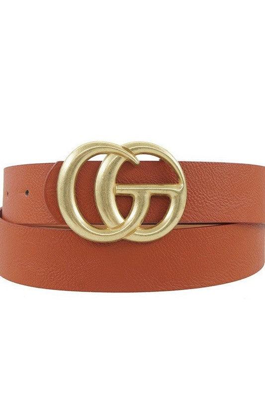 Matte GG belt loop belt-Accessory:Belt-S&J First-Mocha-IW3342-2-RK Collections Boutique