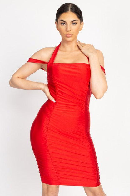 Slinky Halter Bodycon Dress-Dress-Iris-Red-ID4458-1-RK Collections Boutique