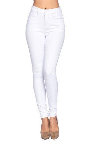 Super stretch high waist skinny jeans-Jeans-Blue Age-White-JP1108H-1-tikolighting