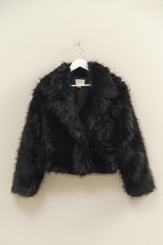 Shawl Collar Faux Fur Jacket