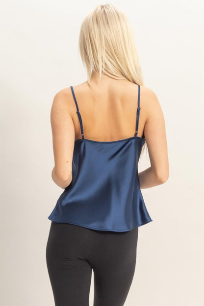 Cowl Neck Satin Cami Top