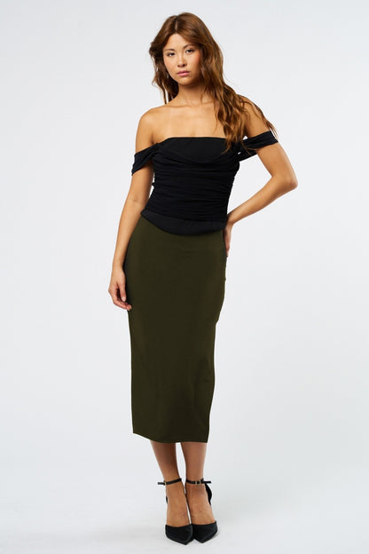 Mesh Off The Shoulder Corset Top