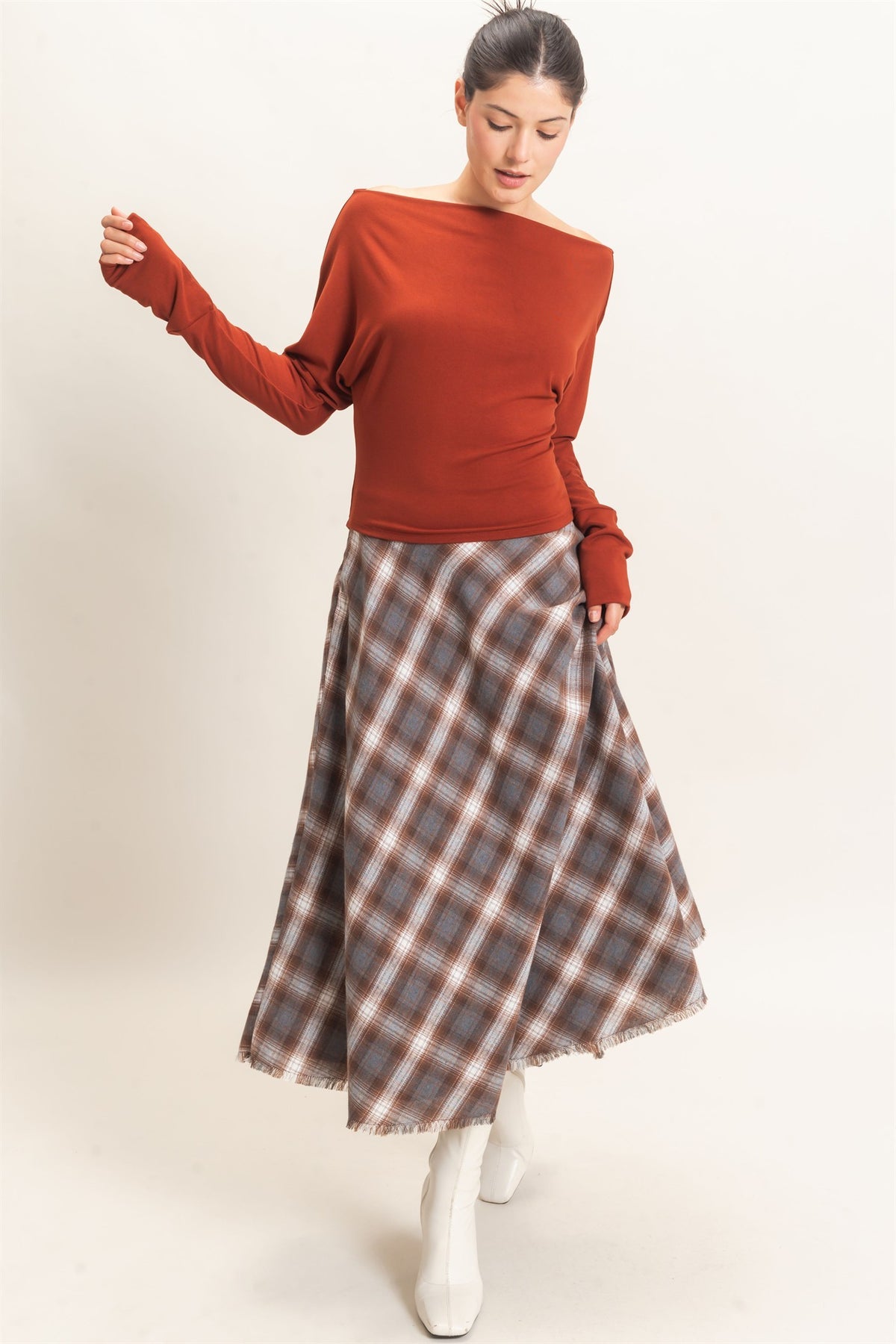 Wide Boat Neck Dolman Sleeve Top