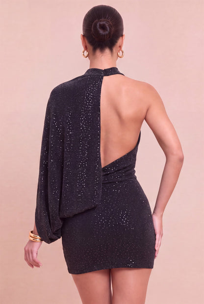 Studded Mini Drape Dress