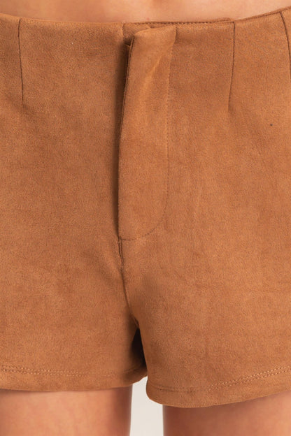 High Waist Suede Shorts