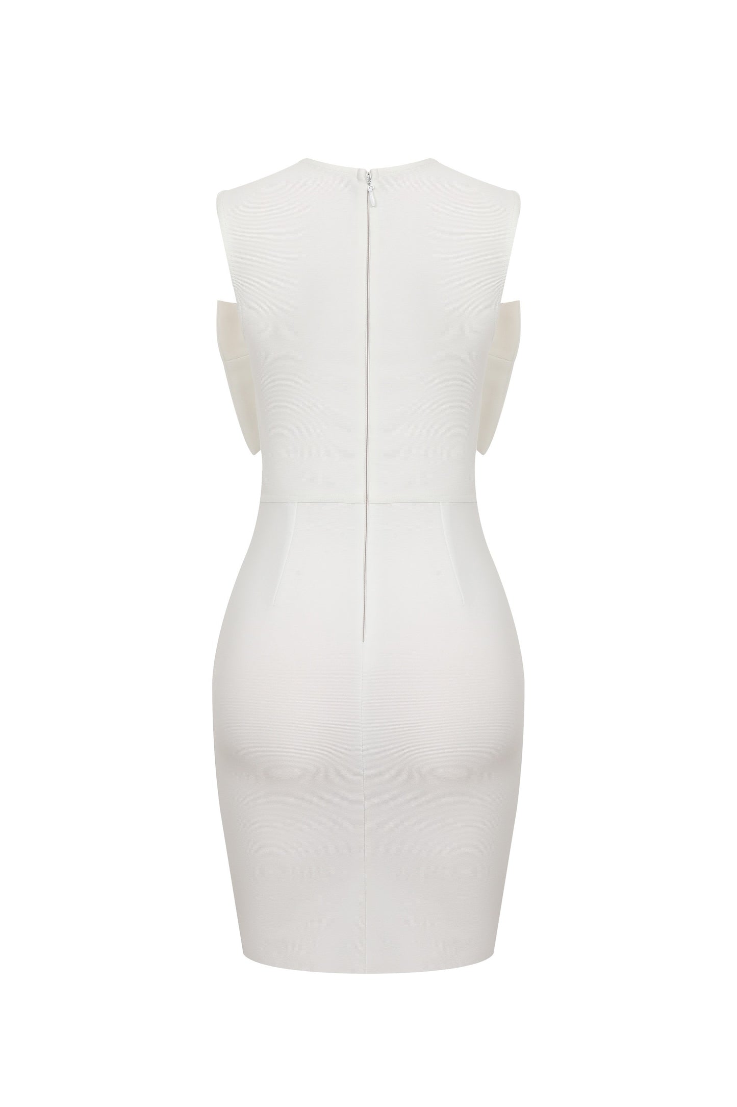 V neck Bow Bodycon Sleeveless Dress