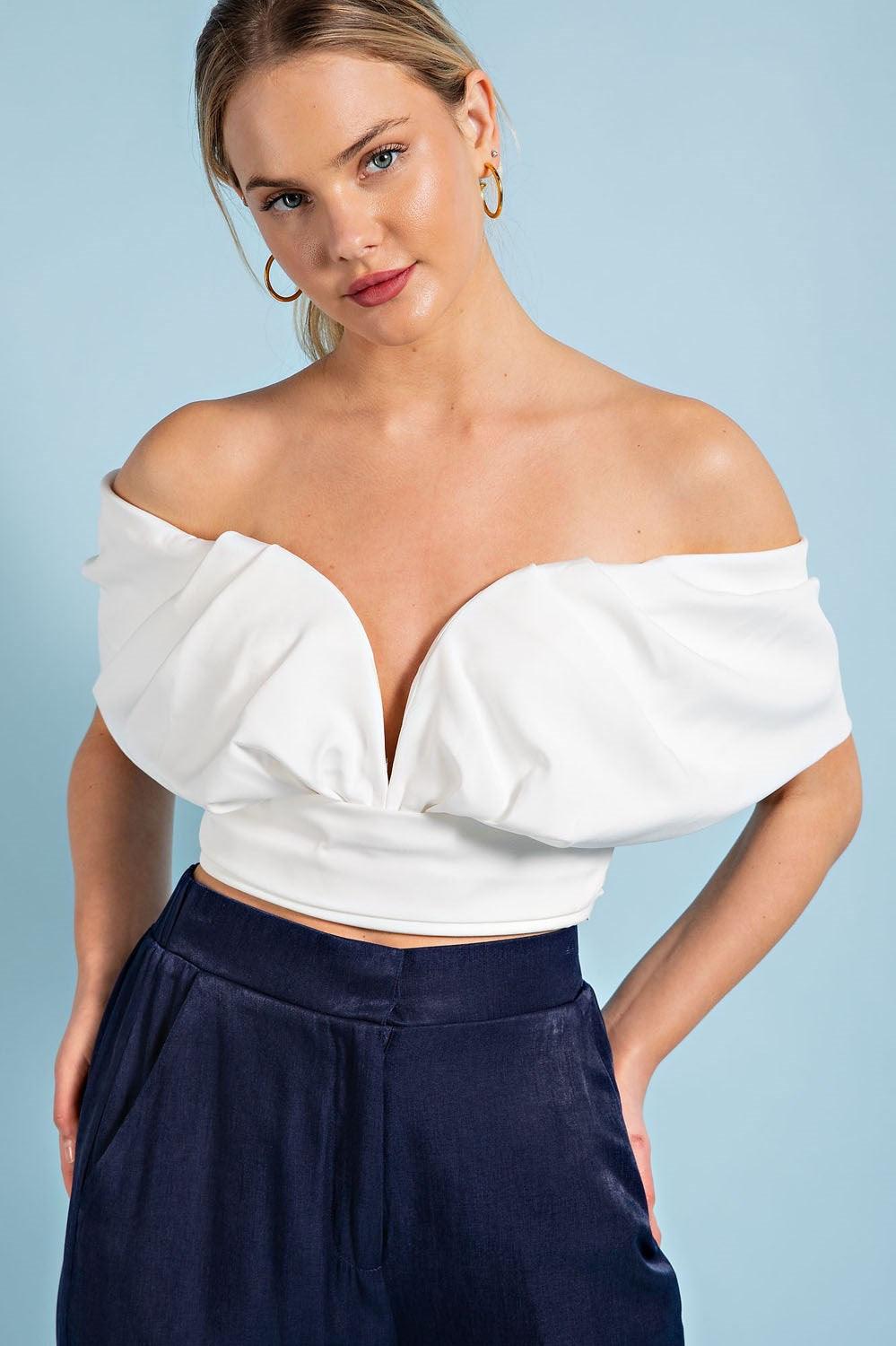 Off-The-Shoulder Crop Top - RK Collections Boutique