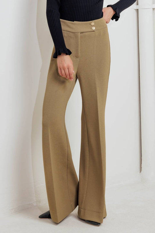 knit high waist wide leg pants