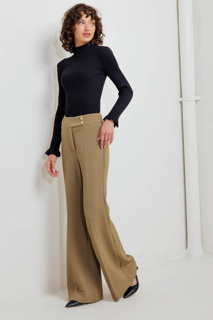 knit high waist wide leg pants