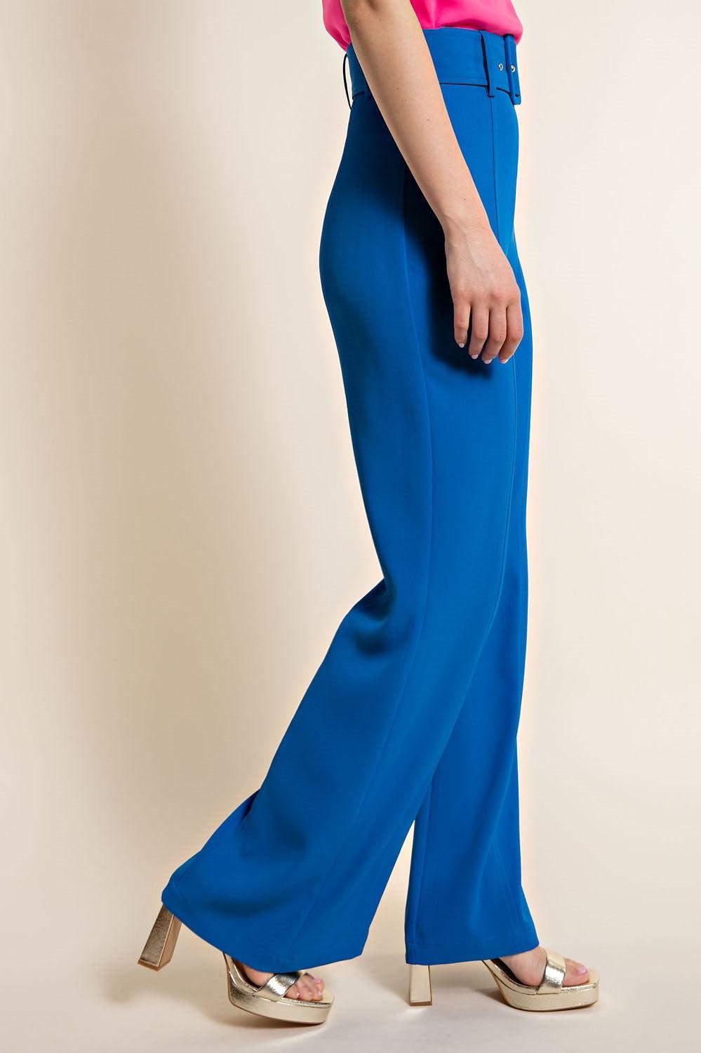 Belted High Waist Wide Leg Pants - RK Collections Boutique