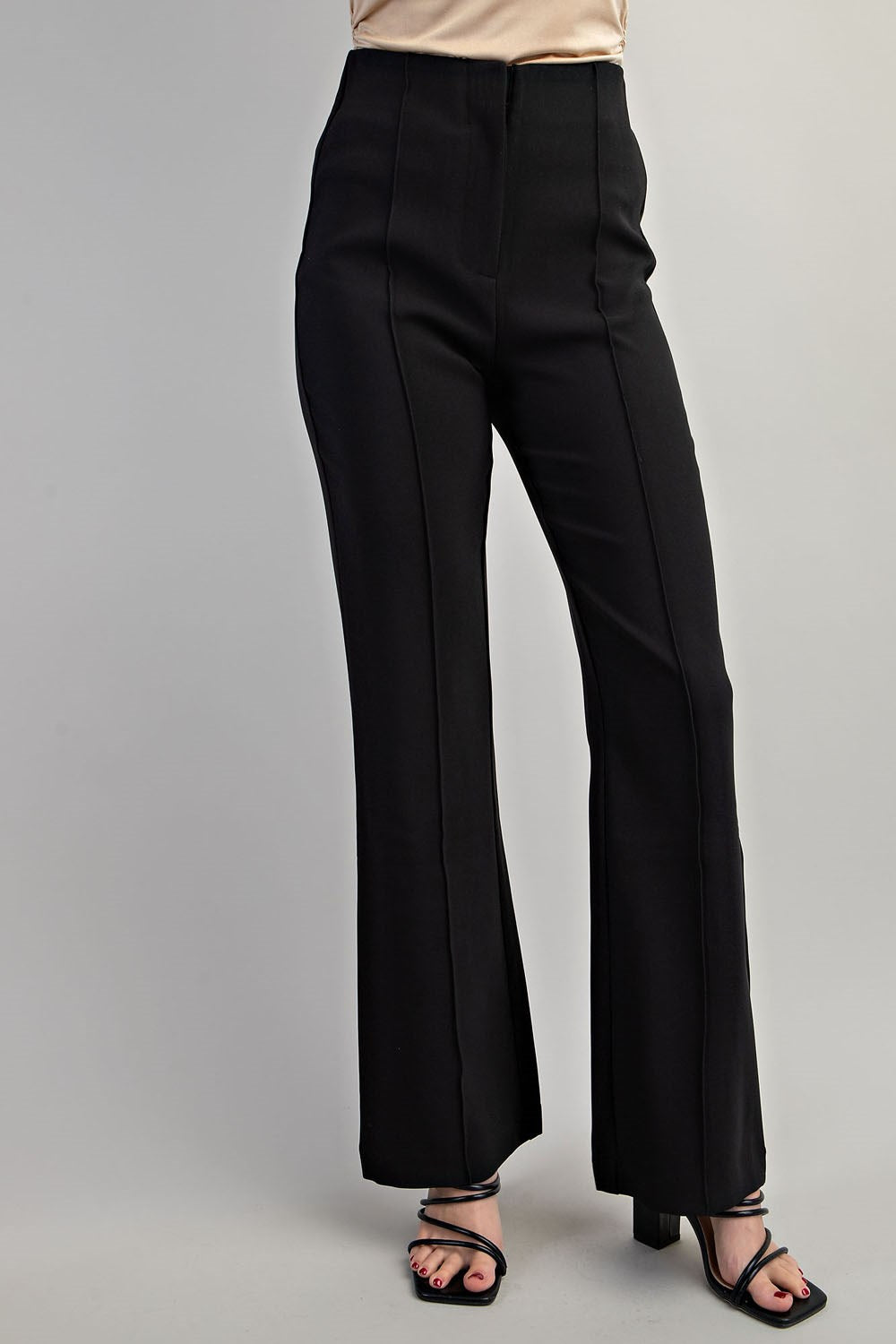 High fashion waisted bell bottom dress pants