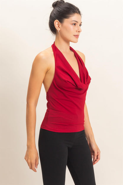 Cowl Halter Neck Top