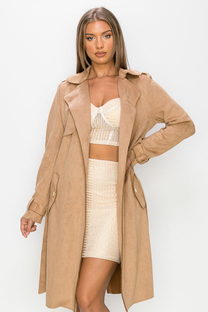 Scuba Suede Medium Length Jacket