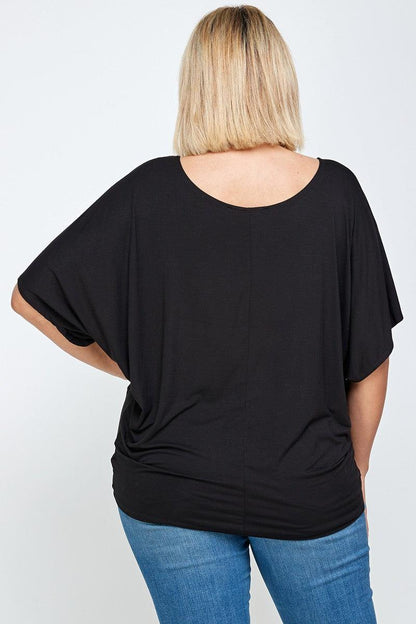 PLUS soft dolman off one shoulder jersey top - RK Collections Boutique