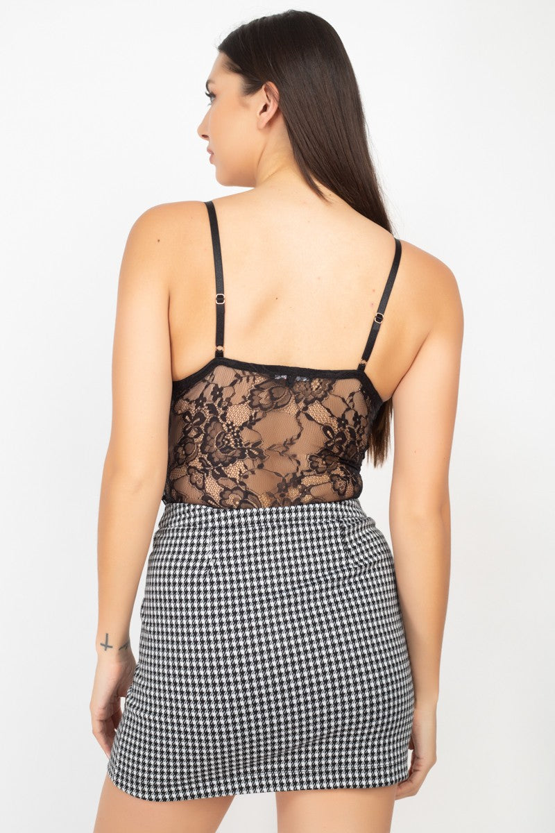 ruched lace bodysuit