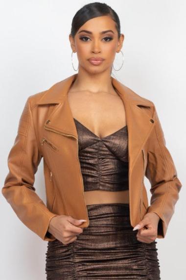 Faux Leather Moto Jacket