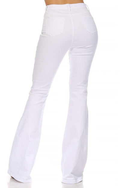 high waist stretch bell bottom jeans - alomfejto