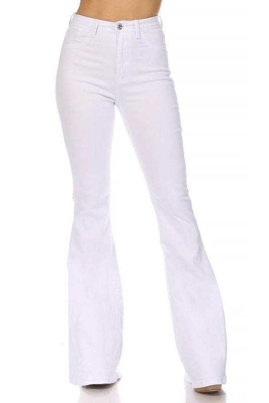 high waist stretch bell bottom jeans - alomfejto