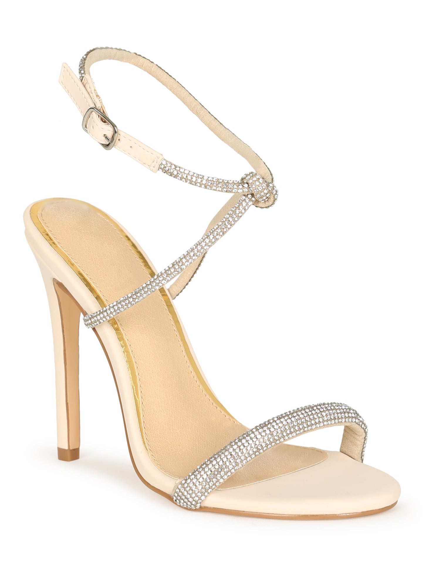 rhinestone straps stiletto heel shoe