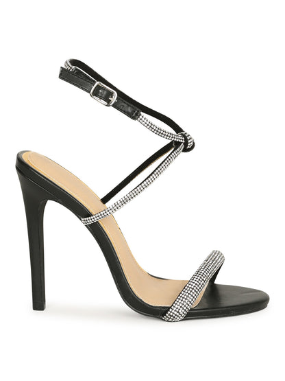 rhinestone straps stiletto heel shoe