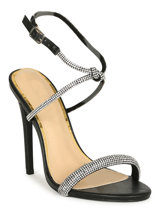 rhinestone straps stiletto heel shoe