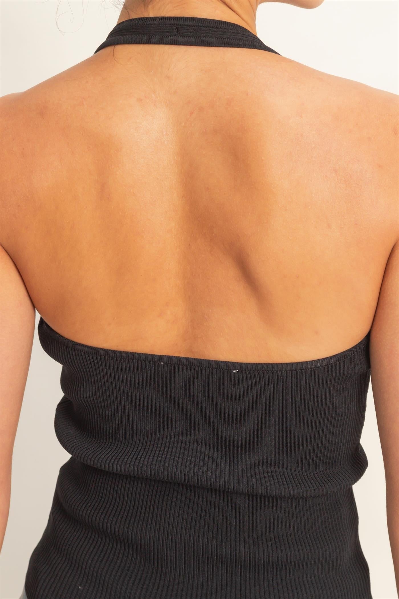 Ribbed Halter Neck Top