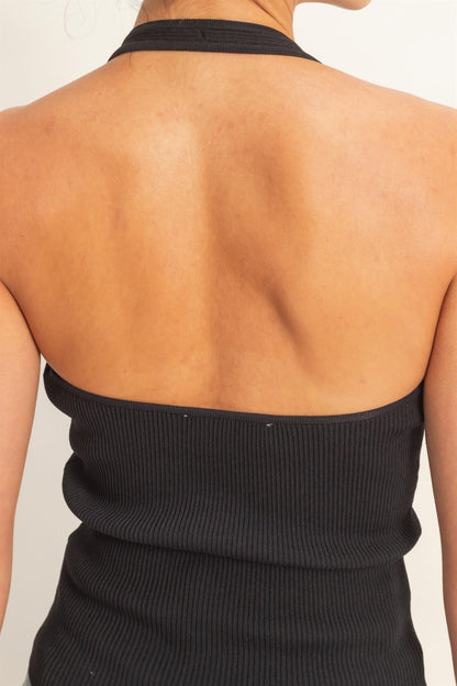 Ribbed Halter Neck Top