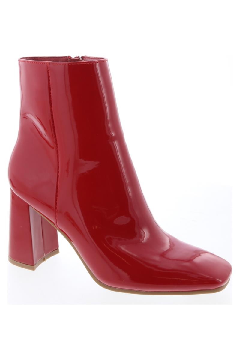 Patent Leather Block Heel Bootie