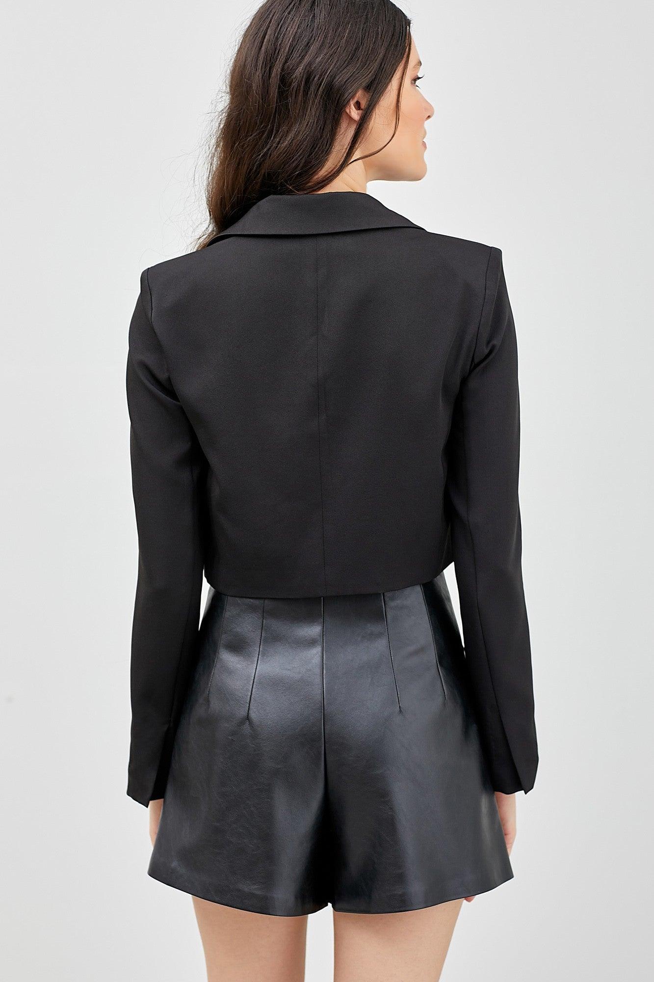 cropped double breasted blazer - RK Collections Boutique