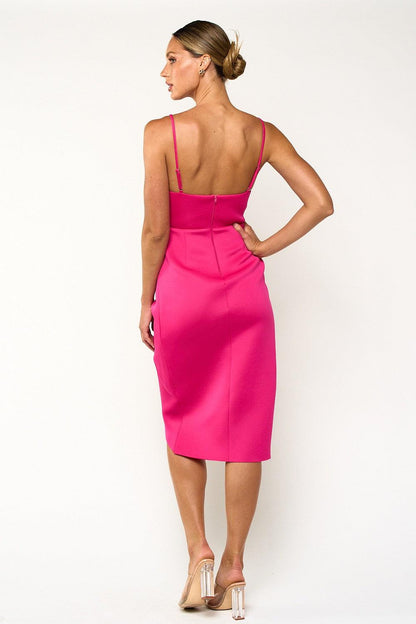 neoprene cut out wrap sleeveless dress - RK Collections Boutique