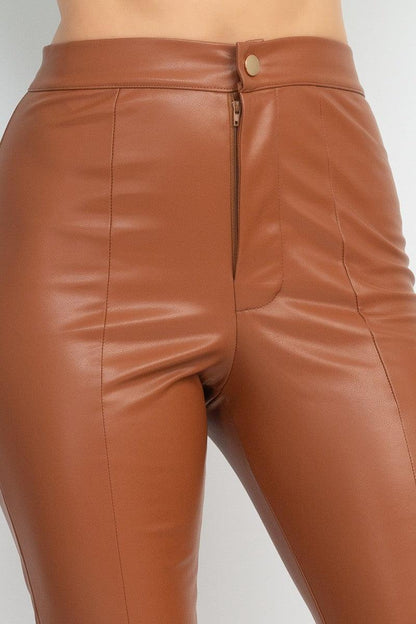 faux leather high waist skinny pants - tikolighting