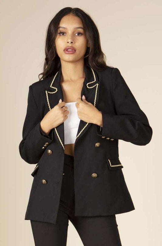 Jacket w/gold buttons and detail - RK Collections Boutique