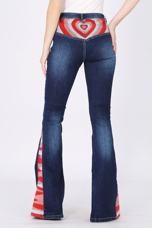 tapestry insert bell bottom jeans