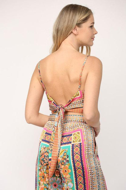floral tie back scarf top - RK Collections Boutique