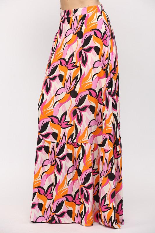floral tiered maxi skirt - RK Collections Boutique