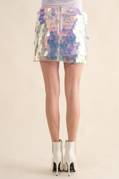 iridescent sequin mini skirt - RK Collections Boutique