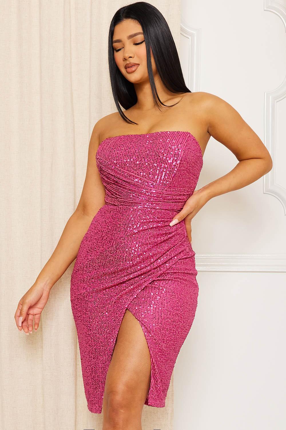 sequin strapless mini dress - RK Collections Boutique